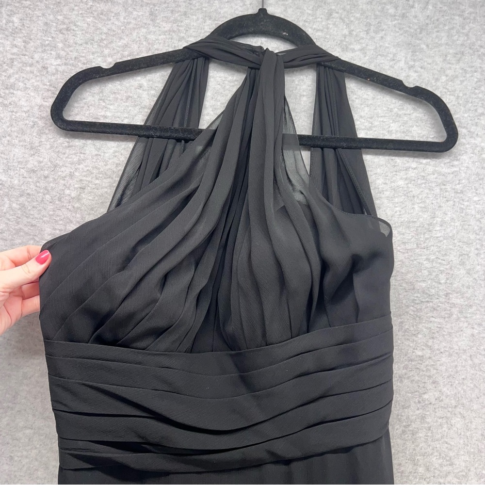 Wtoo Elegant Black Halter Maxi Dress
